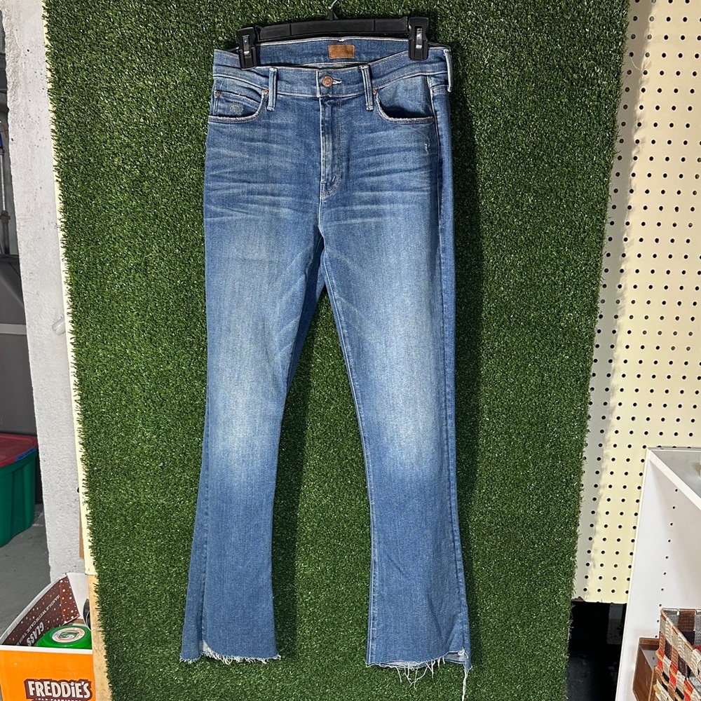 MOTHER Wide Leg Jeans in Denim Blue